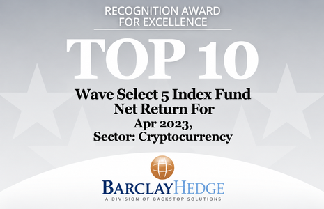 April 2023: BarclayHedge’s Monthly Performance Rankings || Wave Digital Assets (Wave Select 5 Index Fund) Has Ranked Top 10 In The Cryptocurrency Category